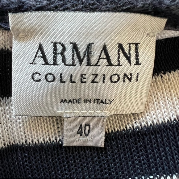 Armani Stripe V-Neck Sweater Made in Italy 17738 - Picture 7 of 9